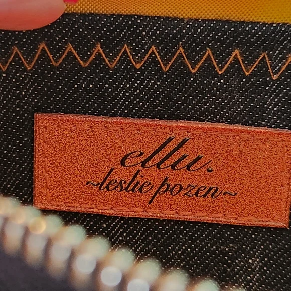 VTG ellu by Leslie Pozen•Made In USA •Ostrich Leather Wristlet - Picture 3 of 9